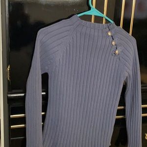 Sweater with snap shoulder